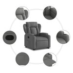 vidaXL Fauteuil inclinable Gris foncé Tissu