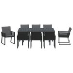vidaXL Ensemble de salle à manger de jardin 6 pièces en acier anthracite et poly rattan avec coussins