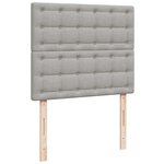 vidaXL Sommier à lattes de lit matelas LED gris clair 120x190 cm tissu