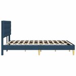 vidaXL Cadre de lit avec tête de lit Bleu 120 x 190 cm Tissu
