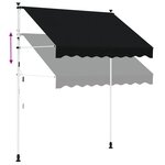 vidaXL Auvent rétractable manuel Noir 400 cm