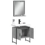 vidaXL Ensemble d'armoires de salle de bain 2 Pièces sonoma gris