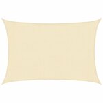 vidaXL Voile d'ombrage 160 g/m² Crème 3x4 m PEHD