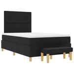 vidaXL Lit à ressorts avec matelas Noir 120 x 190 cm tissu