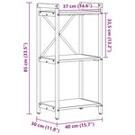 vidaXL Étagère Chêne fumé 40 x 30 x 85 cm Bois d'ingénierie