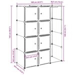 vidaXL Armoire modulaire 9 compartiments noir et blanc 109x36 5x143 cm