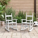vidaXL Chaises à bascule enfants lot de 2 blanc bois peuplier massif