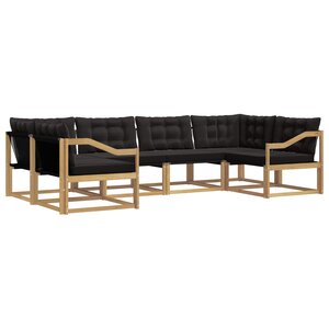 vidaXL Ensemble de canapés d'extérieur 6 pc Blanc et noir