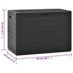 vidaXL Boîte de rangement de jardin Anthracite 78x44x55 cm