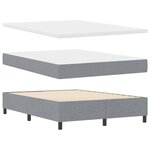 vidaXL Lit à ressorts avec matelas Gris clair 160 x 200 cm tissu