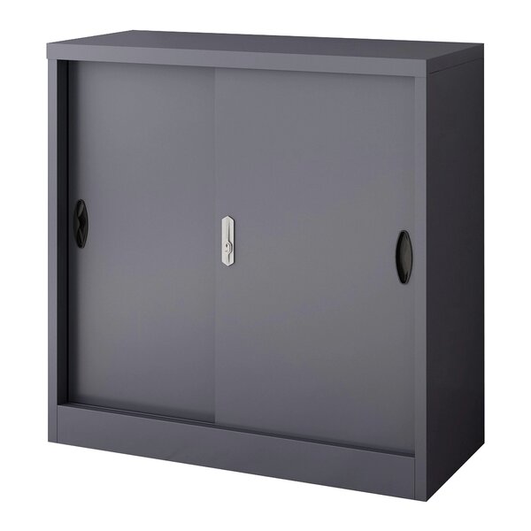 Casier de bureau armoire meuble de rangement pour bureau atelier chambre acier de bureau rieti acier laqué 90 x 40 x 90 cm gris foncé 03_0006344