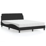 vidaXL Lit avec matelas noir 140x200 cm velours