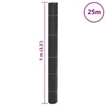 vidaXL Membrane anti-mauvaises herbes noir 1x25 m PP