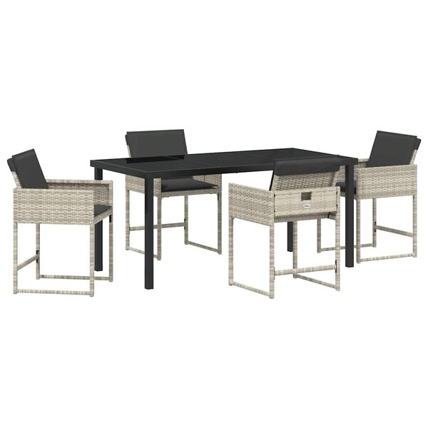 vidaXL Ensemble de salle à manger pour jardin 5 Pièces Gris clair