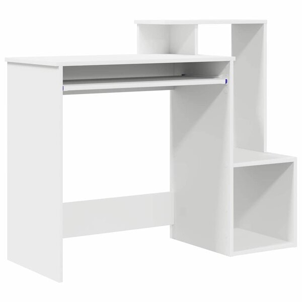 vidaXL Bureau avec étagère Blanc 106 x 40 x 88.5 cm Bois d'ingénierie