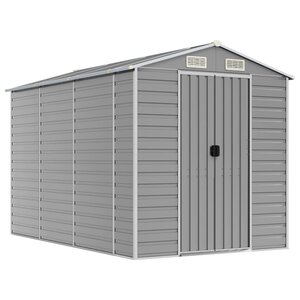 vidaXL Abri de jardin gris clair 191 x 300 x 198 cm en acier galvanisé