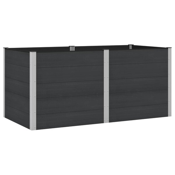 vidaXL Jardinière surélevée Noir 200 x 100 x 91 cm WPC et Aluminium