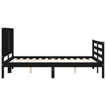 vidaXL Cadre de lit avec tête de lit noir 140x200 cm bois massif
