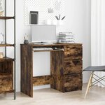vidaXL Bureau Chêne fumé 90x45x76 cm Bois d'ingénierie