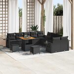 vidaXL Ensemble de canapé de jardin 13 Pièces Noir polyrotin