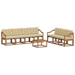 vidaXL Ensemble de canapés d'extérieur 8 Pièces Naturel et Beige