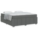 vidaXL Cadre de lit avec matelas Gris foncé 180 x 200 cm tissu