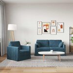 vidaXL Canapé 2 Pièces Bleu 158 x 78 x 80 cm Velours