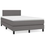 vidaXL Sommier à lattes de lit matelas LED gris 120x190 cm similicuir