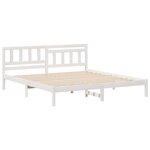 vidaXL Cadre de lit Blanc 200 x 200 cm Bois massif en pin
