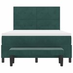 vidaXL Lit à ressorts avec tête de lit Vert foncé 190 x 140 cm Velours