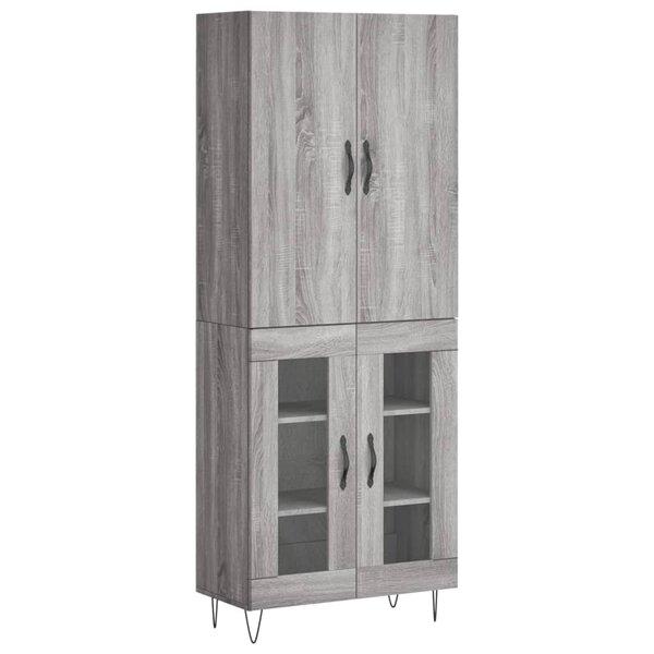 vidaXL Buffet haut Sonoma gris 69 5x34x180 cm Bois d'ingénierie
