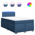 vidaXL Sommier à lattes de lit avec matelas bleu 120x190 cm tissu