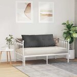 vidaXL Coussin de Dos Gris foncé 120 x 50 cm Tissu en velours côtelé