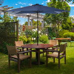 Parasol lumineux rectangulaire inclinable dim. 2 68L x 2 05l x 2 48H m parasol LED solaire métal polyester haute densité bleu