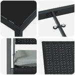 vidaXL Ensemble de salle à manger de jardin de 9 pièces avec coussins en poly rattan noir