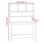 vidaXL Bureau avec étagères Blanc 102x45x148 cm Bois d'ingénierie