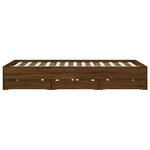 vidaXL Cadre de lit et tiroirs chêne marron 140x200 cm bois ingénierie