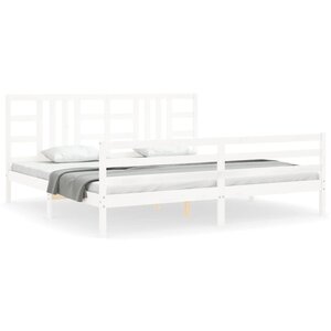 vidaXL Cadre de lit sans matelas blanc 200x200 cm bois massif