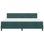 vidaXL Lit à ressort LED avec matelas Vert foncé 200 x 200 cm Velours