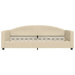 vidaXL Lit de jour avec lit gigogne crème 100x200 cm tissu