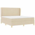 vidaXL Lit à ressorts avec matelas gris foncé 90x190 cm Crème tissu