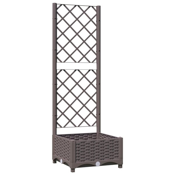 vidaXL Jardinière avec treillis Marron 40x40x121 5 cm PP