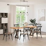 vidaXL Table à manger avec bord vivant 220x80x74 cm bois massif chêne