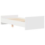 vidaXL Cadre de lit sans matelas blanc 75x190 cm bois d'ingénierie