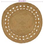 vidaXL Tapis de surface Naturel Ø 240 cm Jute