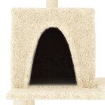 vidaXL Arbre à chat avec griffoirs en sisal Crème 167 cm