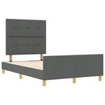 vidaXL Cadre de lit avec tête de lit Gris foncé 120 x 200 cm tissu