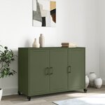 vidaXL Buffet vert olive 100 5x39x72 cm acier