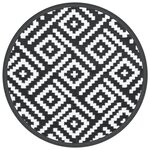 vidaXL Tapis d'extérieur blanc et noir Ø160 cm PP
