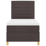 vidaXL Lit à ressorts avec matelas Marron foncé 100 x 200 cm tissu